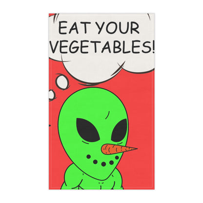 Veggie Visi The Vegetable Visitor Alien Eat Your Veg Kitchen Towel