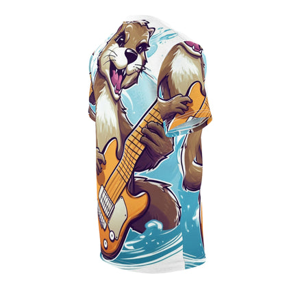 Otter Guitar Music Player Furry Animal Graphic Unisex Cut & Sew Tee (AOP)