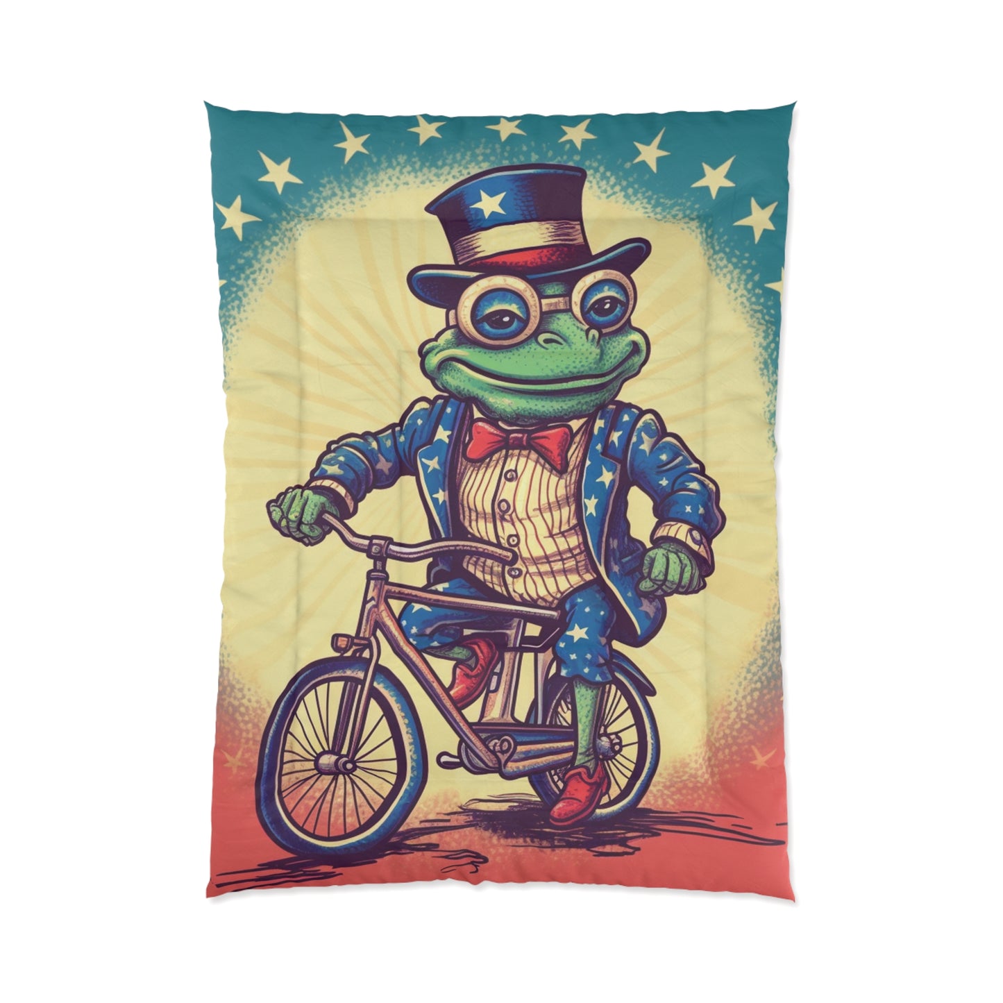 USA Frog Patriotic Indepencence Day 4th of July Bike Rider Comforter