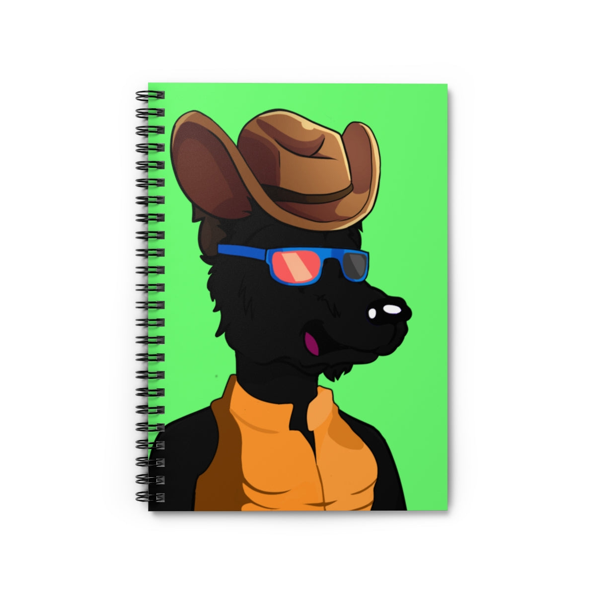 Cowgirl Cowboy Hat Werewolve Cyborg Wolf Spiral Notebook - Ruled Line