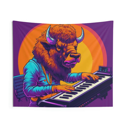 American Bison Buffalo PianoTeclado Reproductor de música Tapices de pared para interiores 