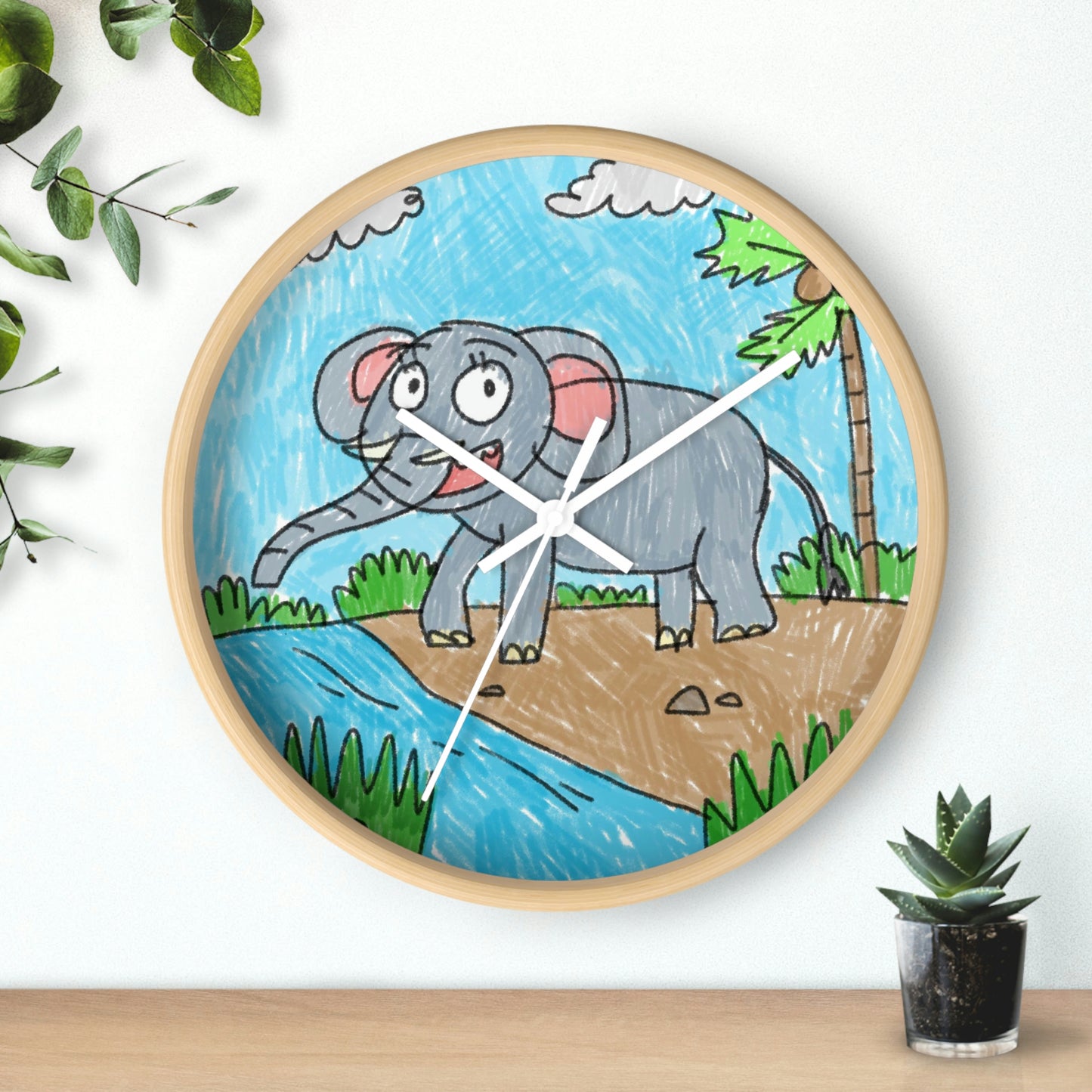 Elefante Elephant King Safari Animal Wall clock