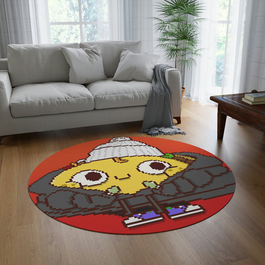 Winter Christmas Puffy Taco Jacket Round Rug