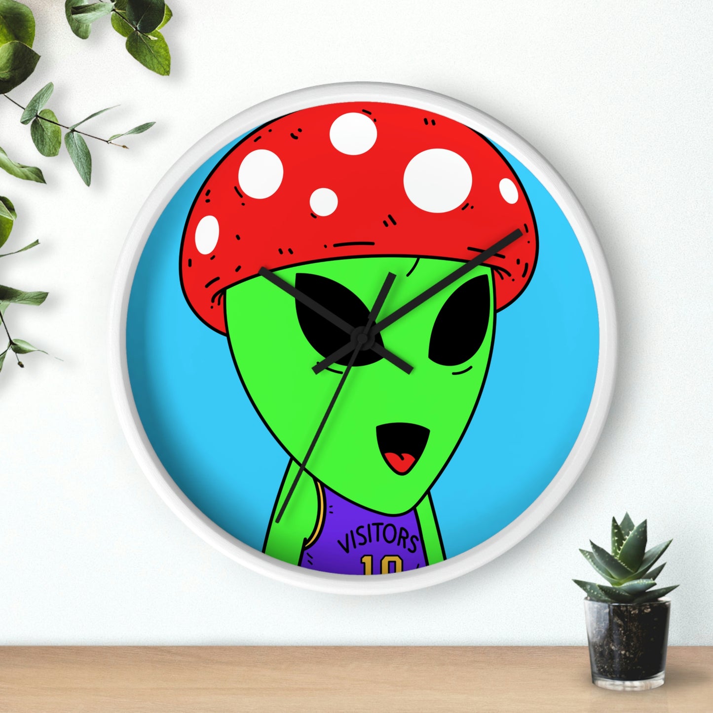 Healthy Sport Jersey Mushroom Alien Wall clock