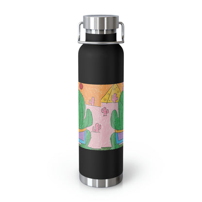 Desert Cactus Sumo Wrestler Graphic Copper Vacuum Insulated Bottle, 22oz