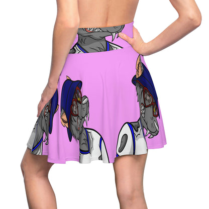 Valentine Wolf Heart Love Women's Skater Skirt