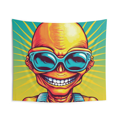 Alien Pop Culture Bright Body Designer Indoor Wall Tapestries