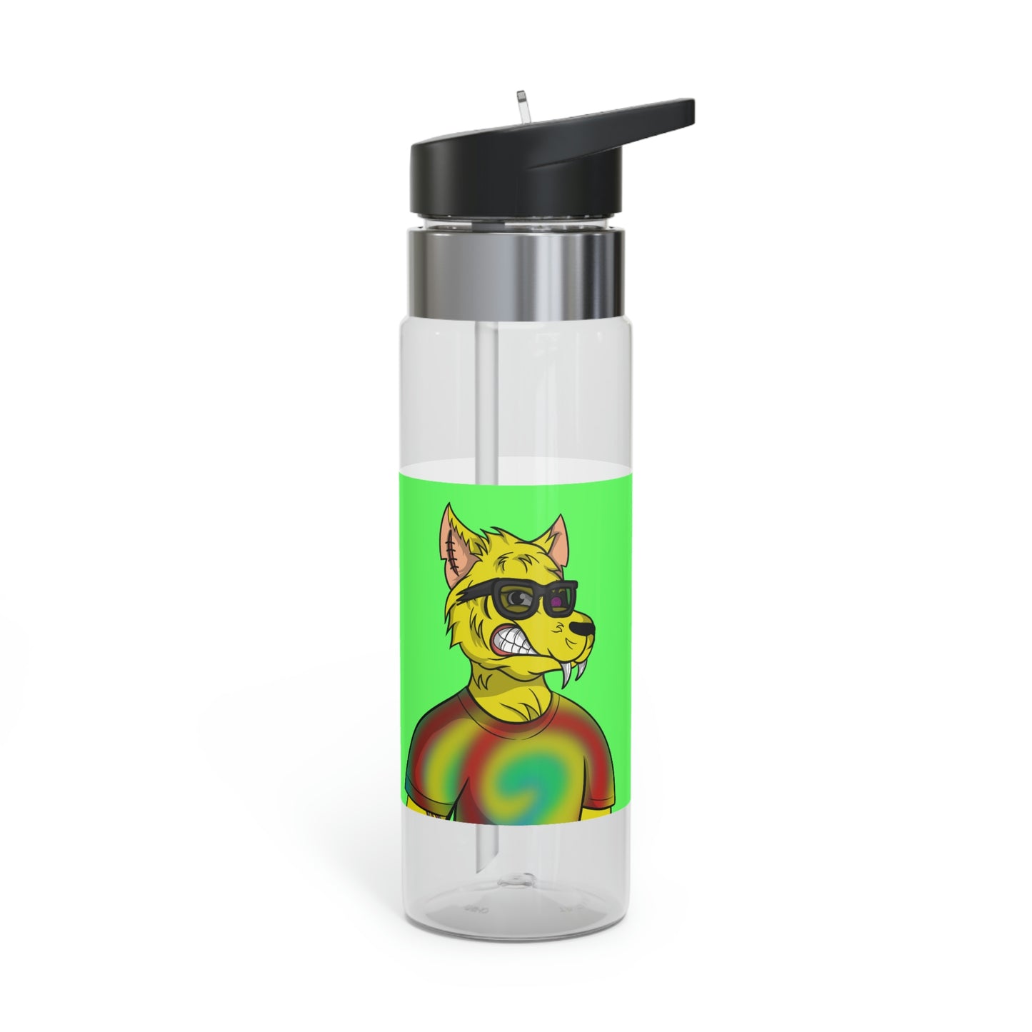 Wolve Cyborg Camisa de lobo con teñido anudado Piel amarilla Gafas de sol frescas Botella deportiva Kensington Tritan™, 20 oz