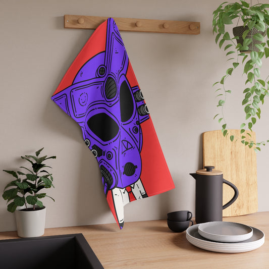 Jeff Shirt Tie Armored Purple Future Alien Cyborg Machine Visitor Kitchen Towel