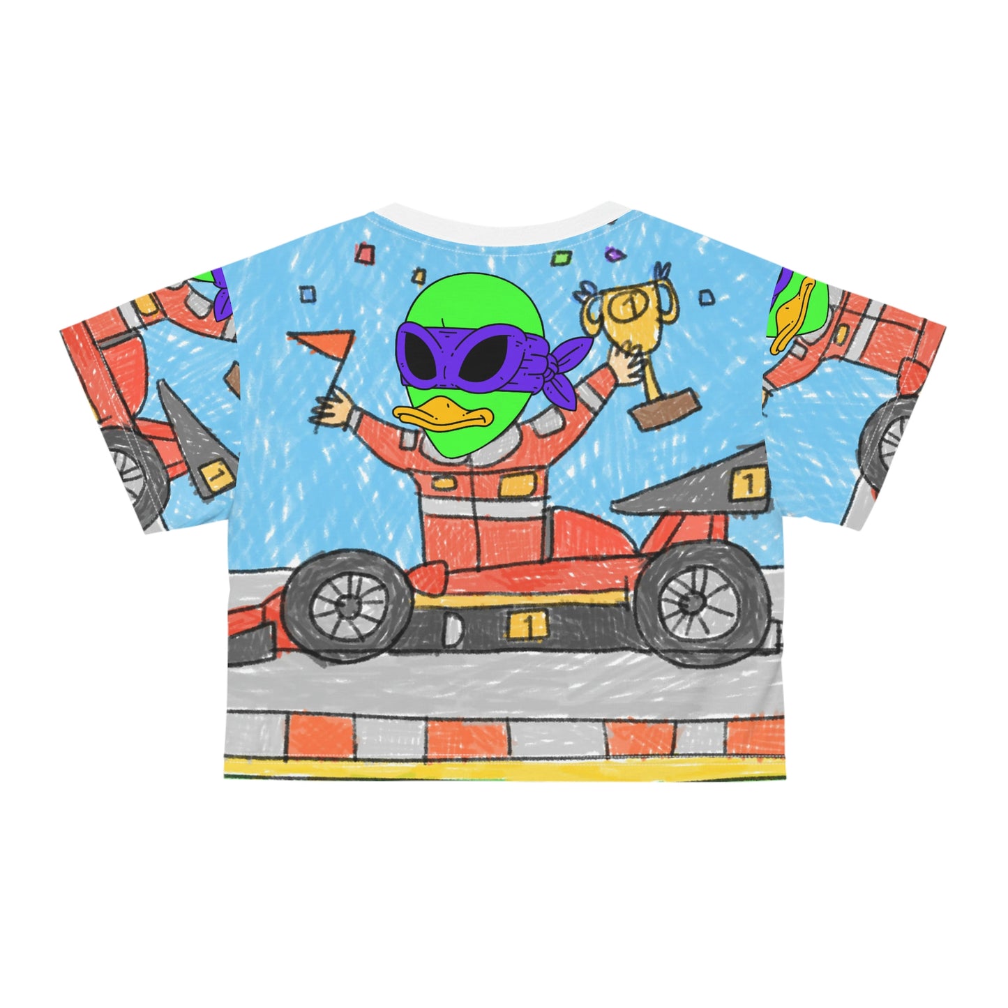 Race car Driver Win Visitor 751 AOP Crop Tee