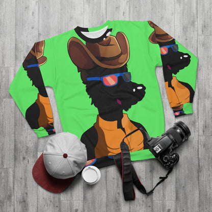 Cowgirl Cowboy Hat Werewolve Cyborg Wolf AOP Unisex Sweatshirt