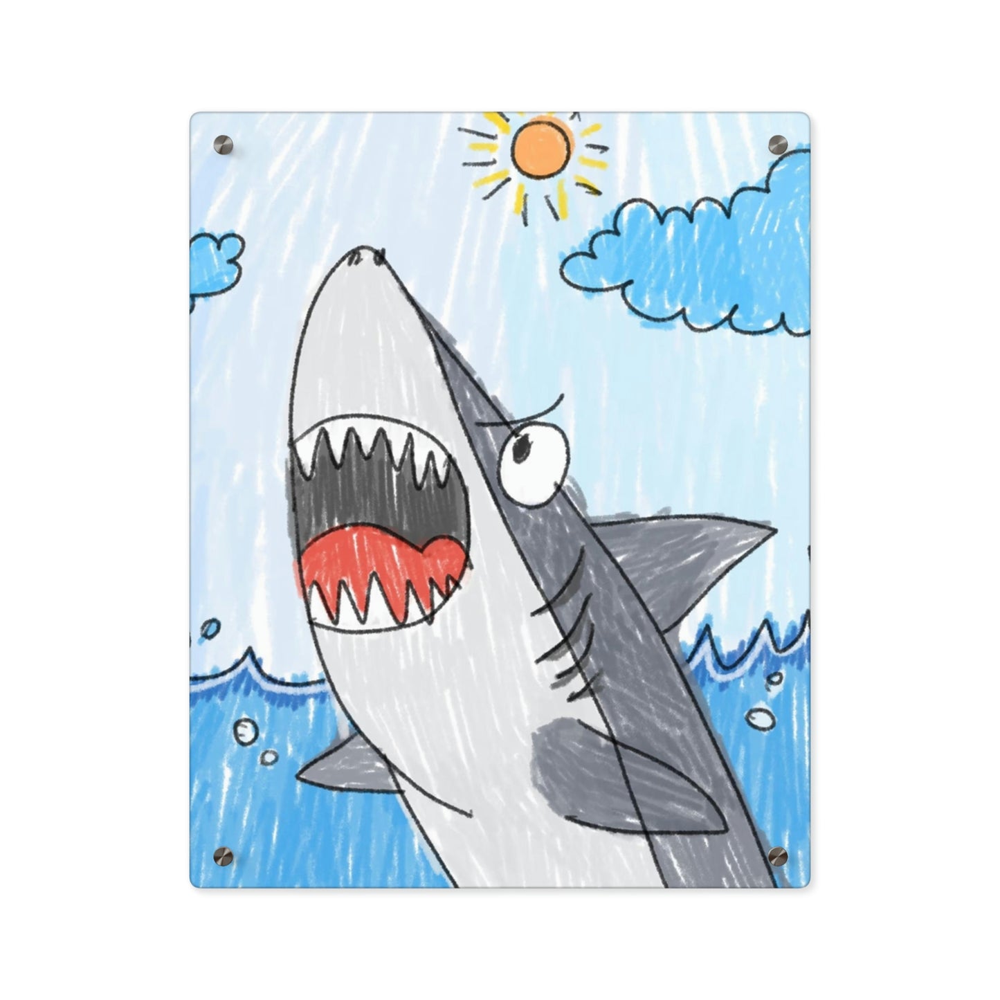 Shark Jaw Teeth Attack Ocean Sea Creature Acrylic Wall Art Panels