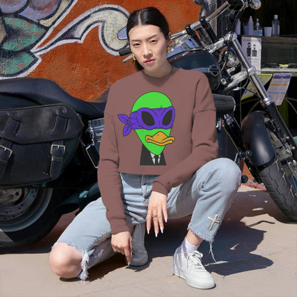 Alien Visitor 751 Women's Cropped Sweatshirt