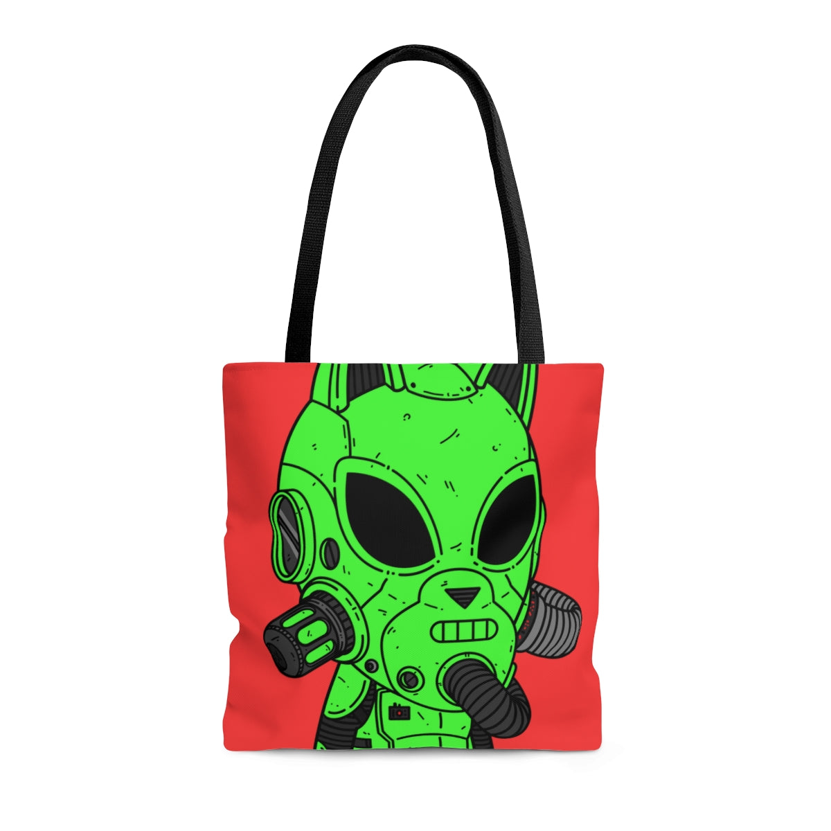 Cat Ears Armored Green Future Alien Cyborg Machine Visitor AOP Tote Bag