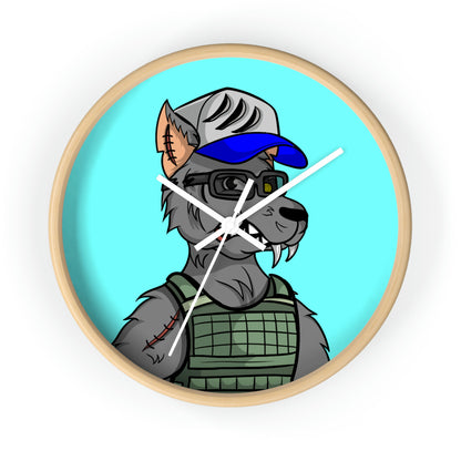 Army Vest Werewolve Cyborg Wolf Wall clock