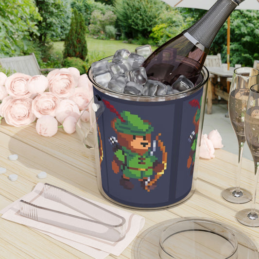 Robin Hood Hat Archer Bear Ice Bucket with Tongs