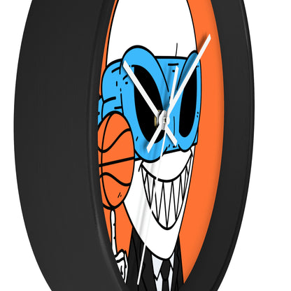 Alien BBall Sport Ninja Mask Orange Basketball Wall clock