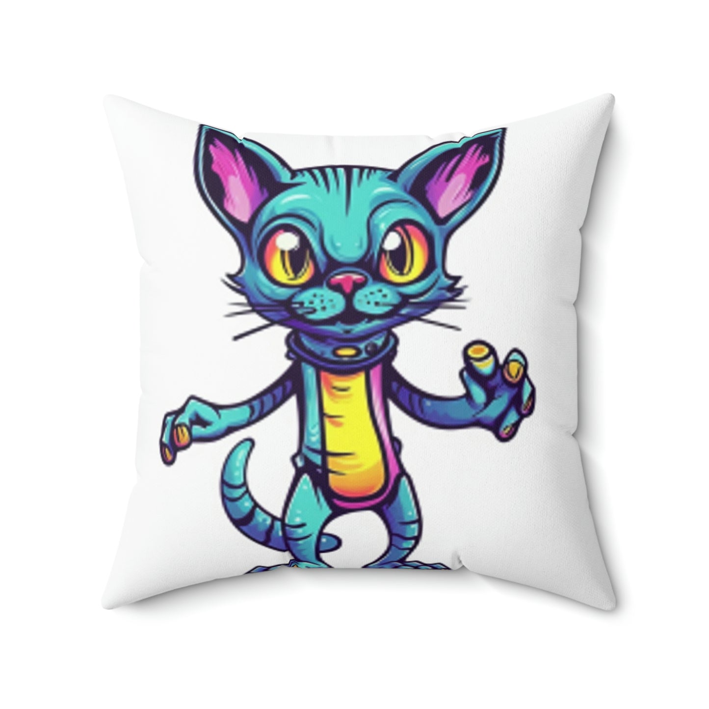 Cat Alien Creature Animal Spun Polyester Square Pillow