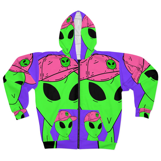 Top Secret Alien Visitor AOP Unisex Zip Hoodie