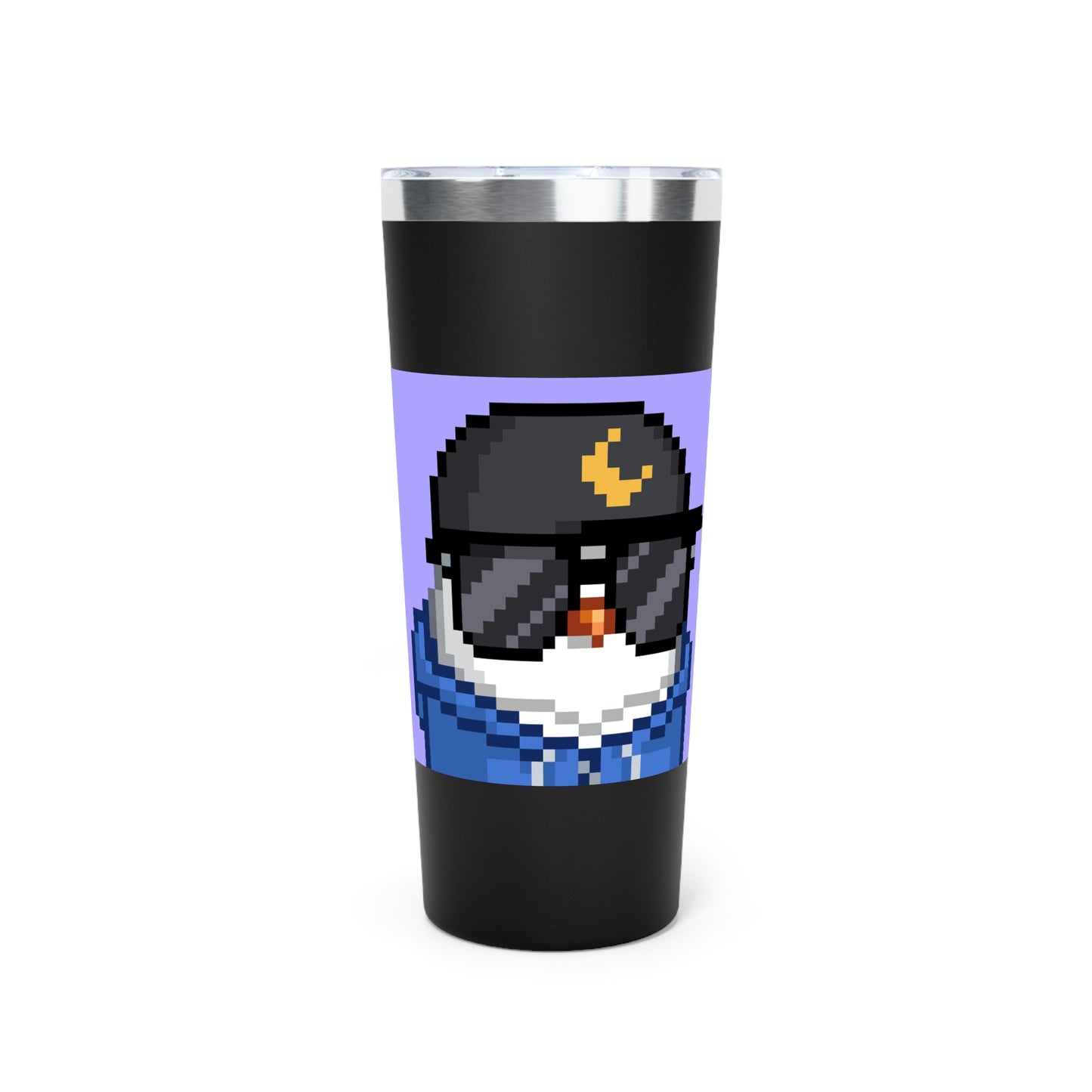 Vaso aislado al vacío de cobre con diseño de búho, pájaro, luna, noche, halcón, 22 oz