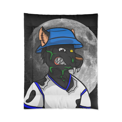 Black Wolf Full Moon Cyborg Werewolve Comforter