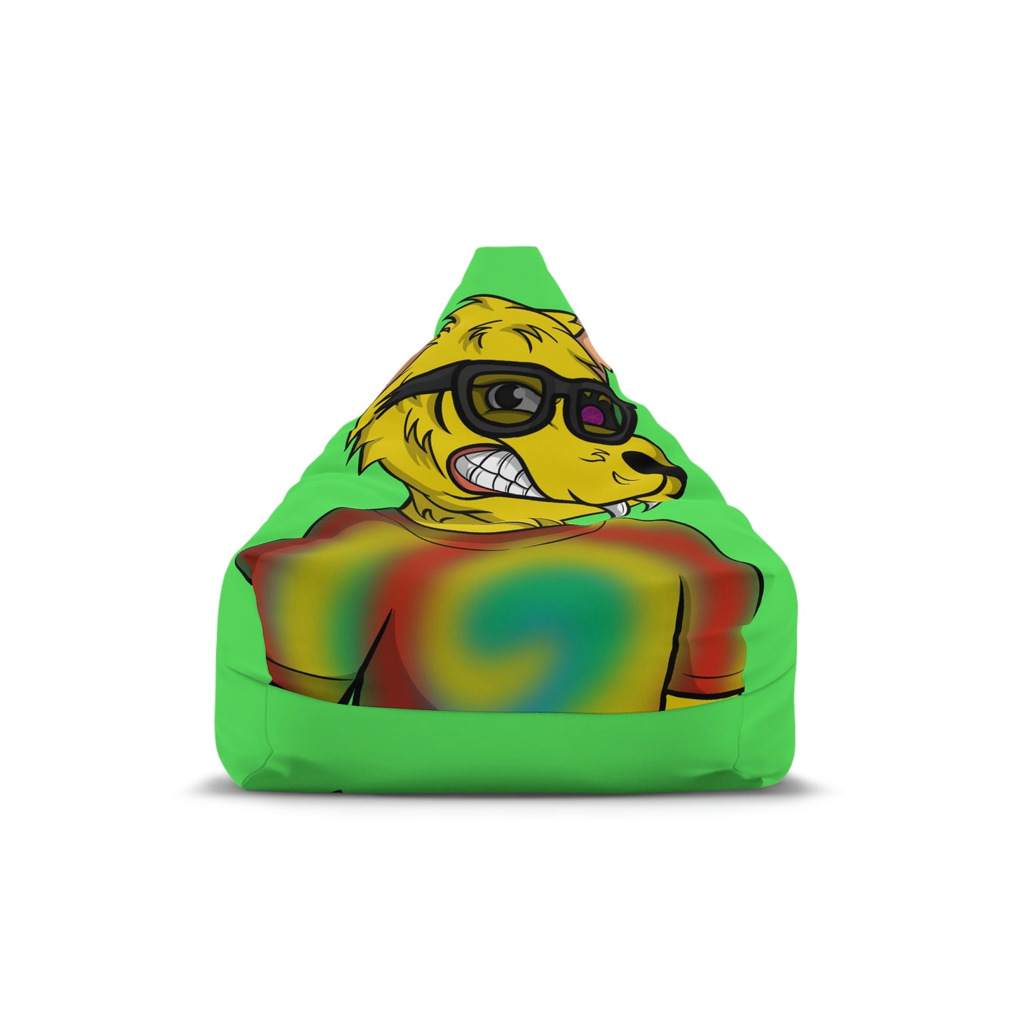 Wolve Cyborg Tie Dye Wolf Shirt Yellow Fur Bean Bag Chair Cover