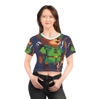 Robin Hood Hat Archer Bear AOP Crop Tee