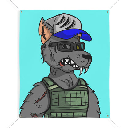 Army Vest Werewolve Cyborg Wolf Matte Banner