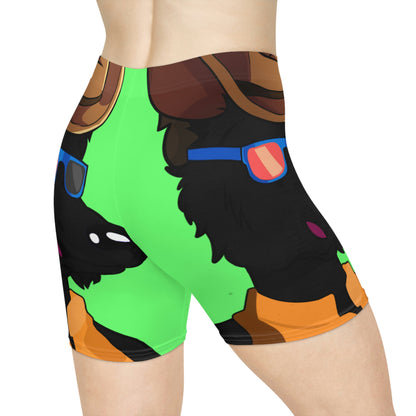 Cowgirl Wolf Cyborg Wolve Women's Biker Shorts