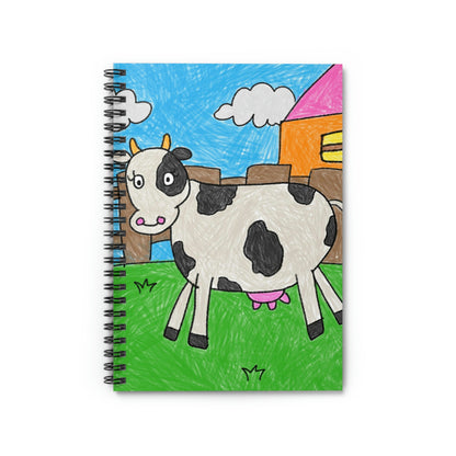 Cow Moo Farm Barn Animal Character Spiral Notebook - Ruled Line