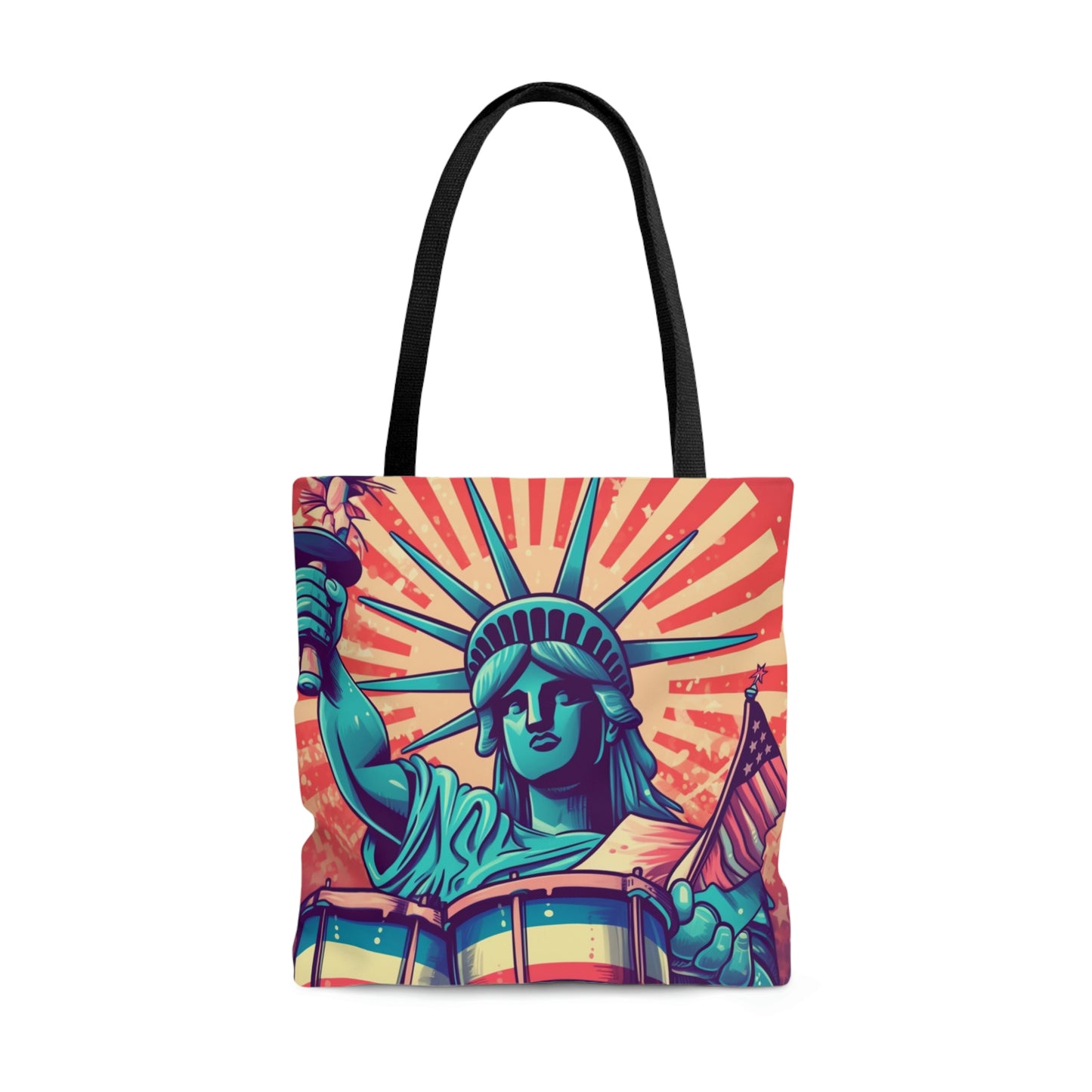 Estatua de la Libertad Drum Player Music USA Style Tote Bag (AOP) 