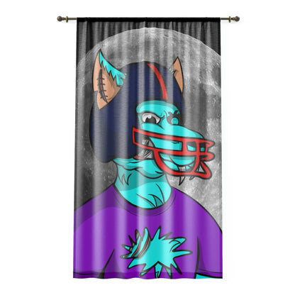 Foot Ball Full Moon American Werewolve Wolf Cyborg Window Curtain