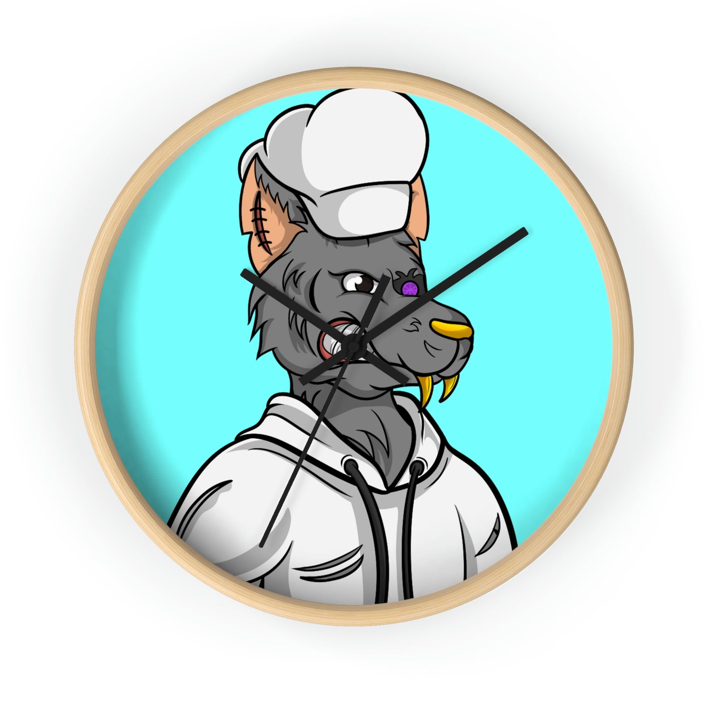 Chief Chef Cook Wolf Werewolve Cyborg Wall clock