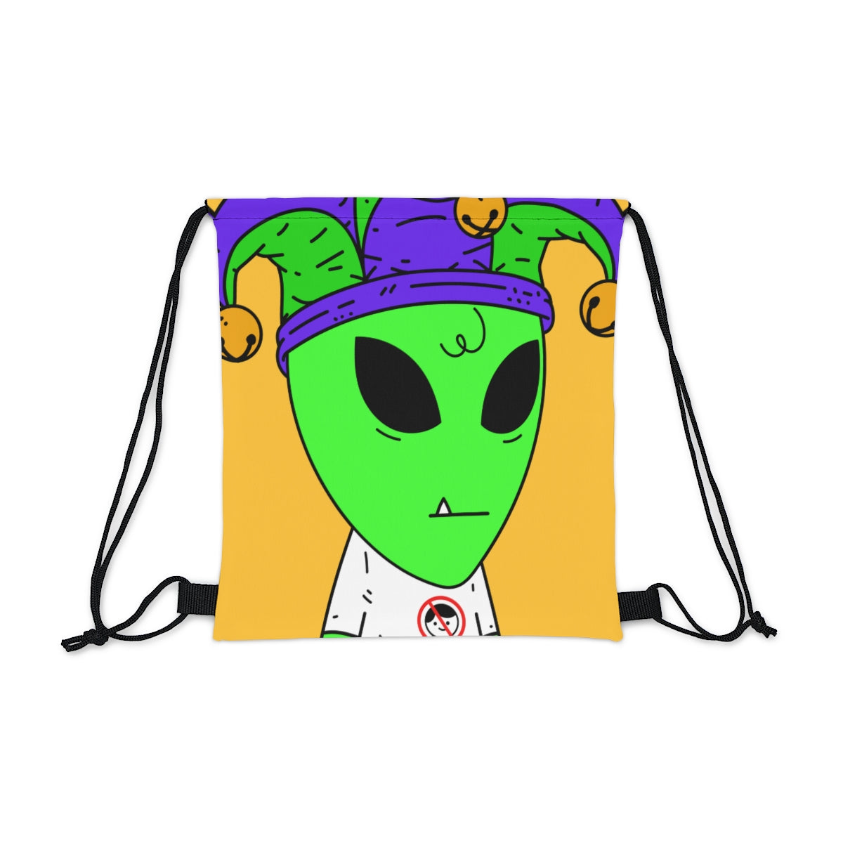 Joker Hat one Tooth Green Alien Anti Human T Shirt Visitor Outdoor Drawstring Bag