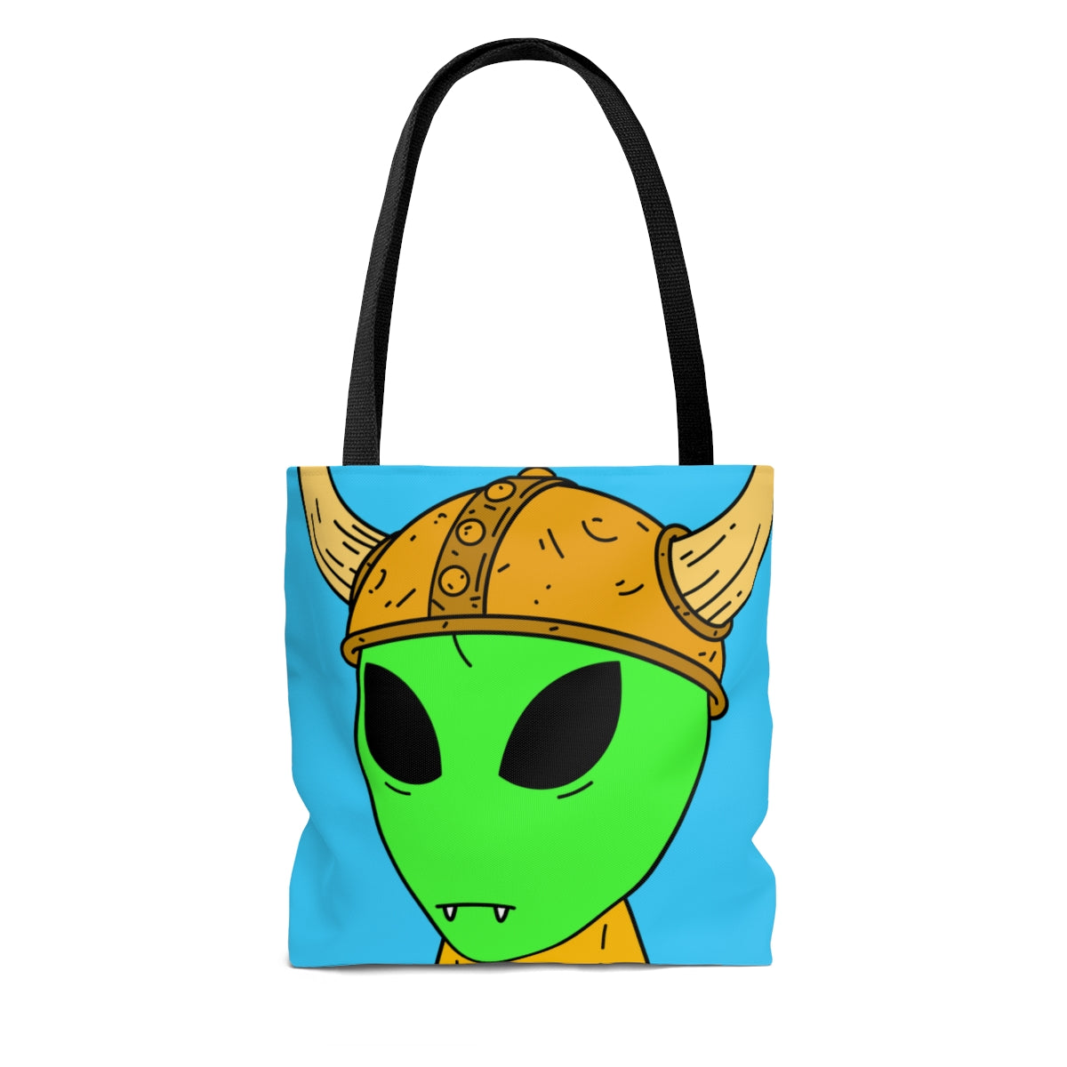 Viking Alien Visitor Sci fi Space Characer Cartoon AOP Tote Bag