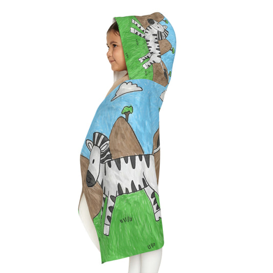 Zebra Graphic Hipster Zebra Animal Youth Hooded Towel