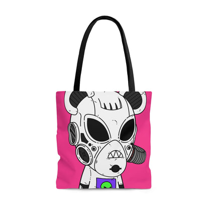 Armored White Mouse Ears Future Alien Cyborg Machine Visitor AOP Tote Bag