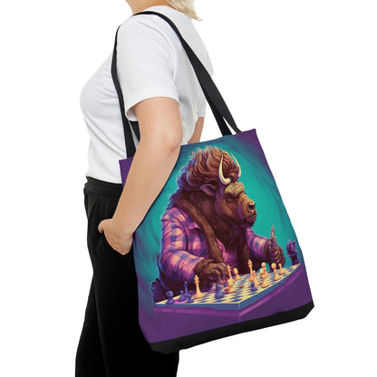 American Buffalo Bison Chess Player Graphic Tote Bag (AOP)