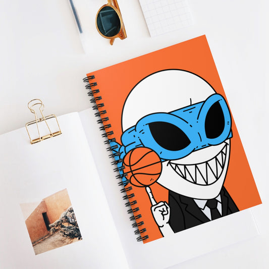 Basketball Sport Baller Alien Visitor Spiral Notebook - Ruled Line