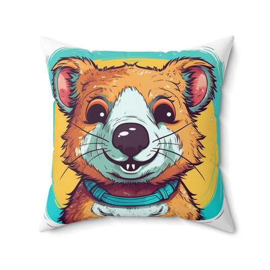 Quokka Cute Furry Fluffy Animal Graphic Spun Polyester Square Pillow