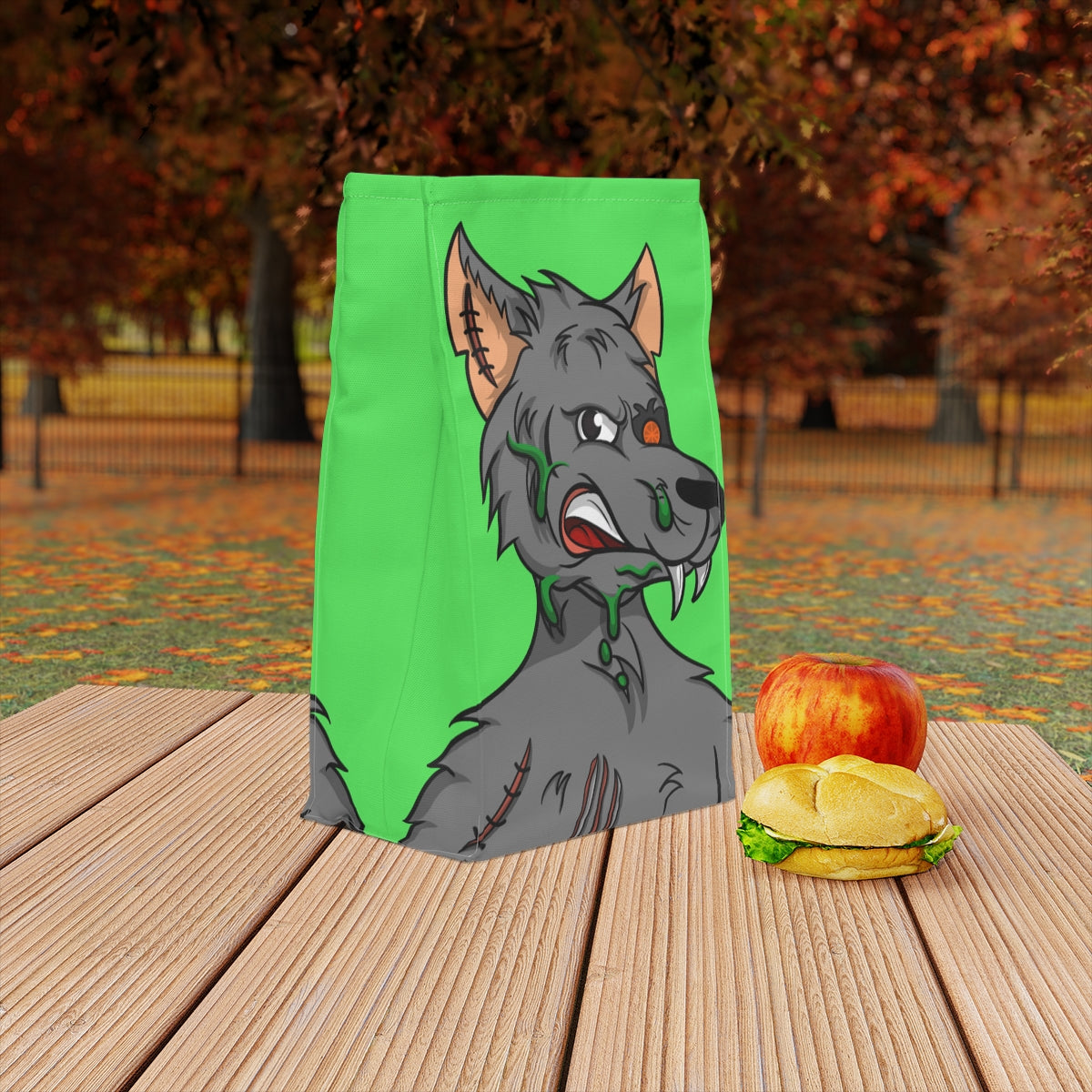 Wolf Grey Cyborg Animal Werewolve Polyester Lunch Bag