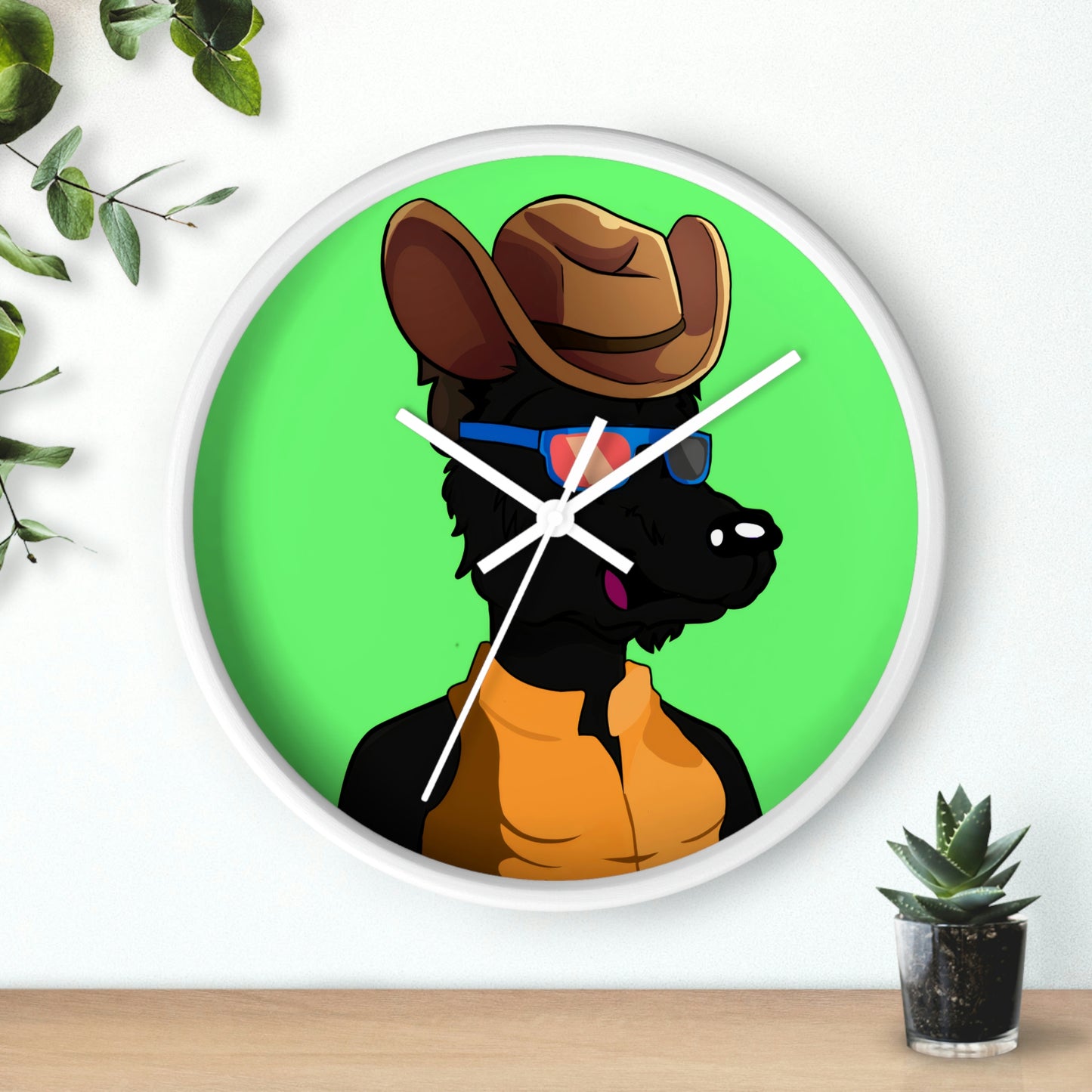 Cowgirl Wolf Cyborg Wolve Wall clock