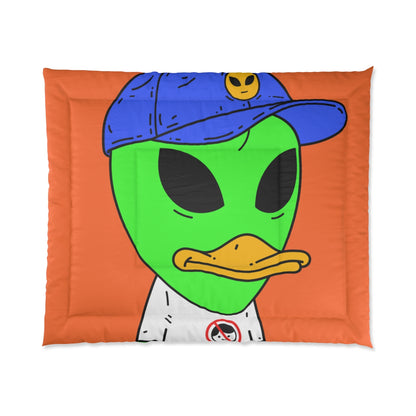 Anti Human Duck Visitor Green Alien Bed Comforter