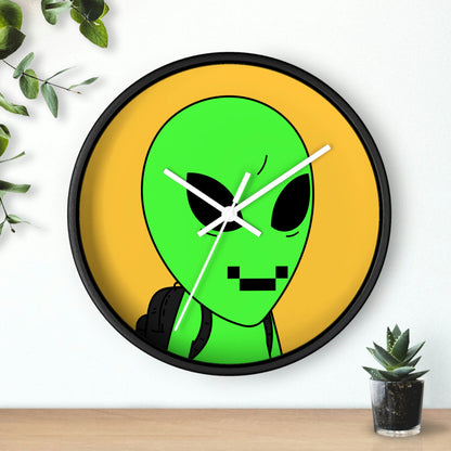 Digital Face Green Apple Head Visitor Wall clock