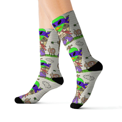 Archer Shooter Alien Bow Arrow Mark Hunter Visitor 751 Sublimation Socks