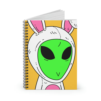 Bunny Easter Rabbit Alien Visitor Spiral Notebook - Ruled Line