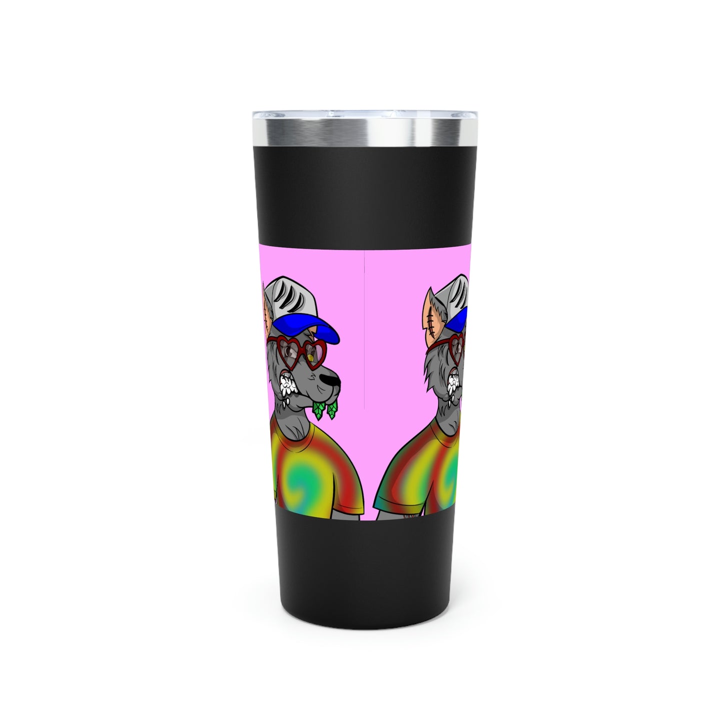 Valentine Heart Wolf Werewolve Tiedye Copper Vacuum Insulated Tumbler, 22oz