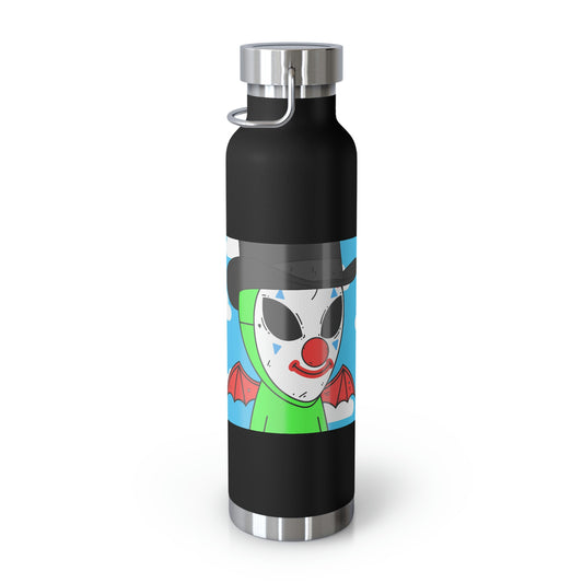 Clown Visitor Green Alien w/ Devil Wings Copper Vacuum Insulated Bottle, 22oz