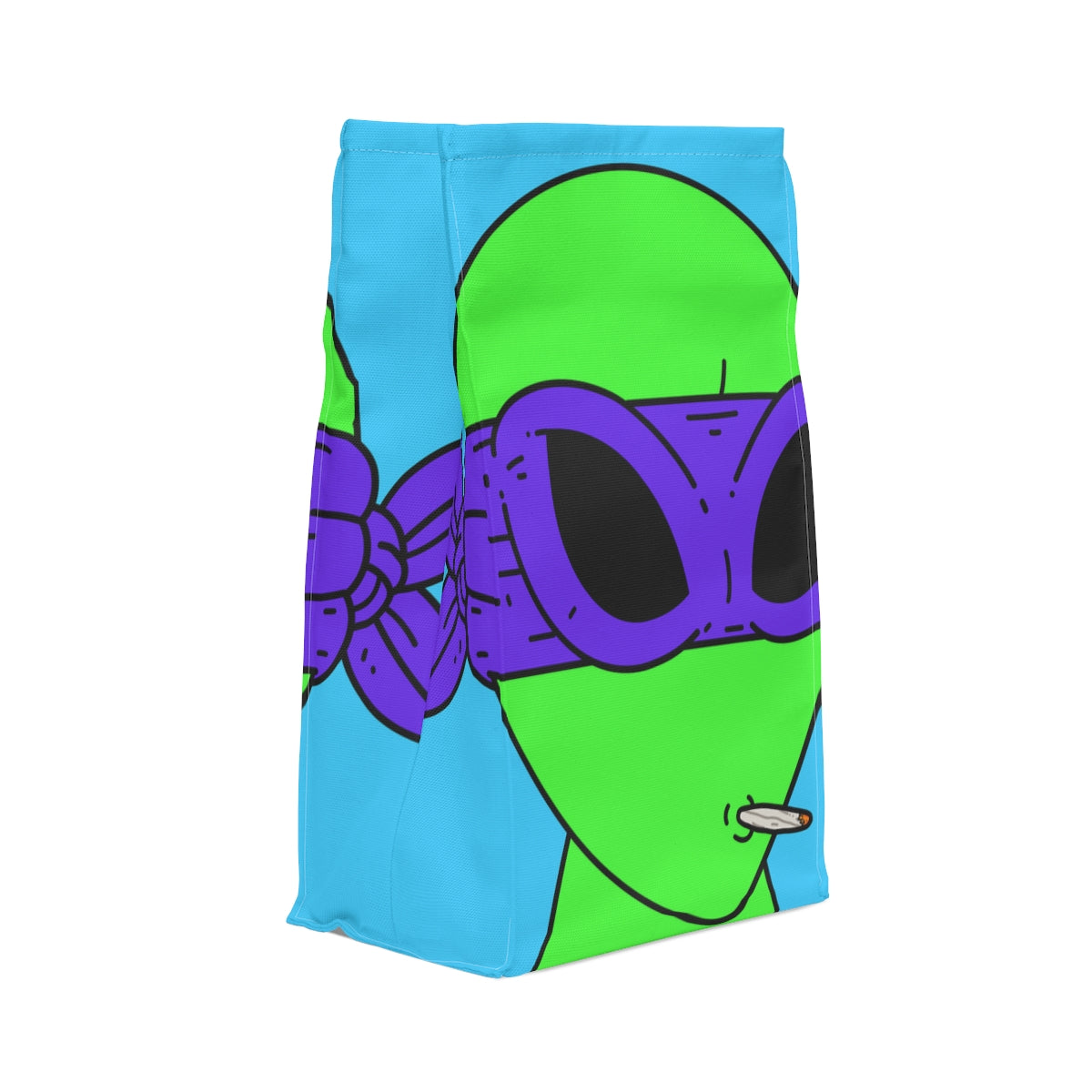 White Whistle Mouth Green Visitor Purple Ninja Mask Alien Polyester Lunch Bag