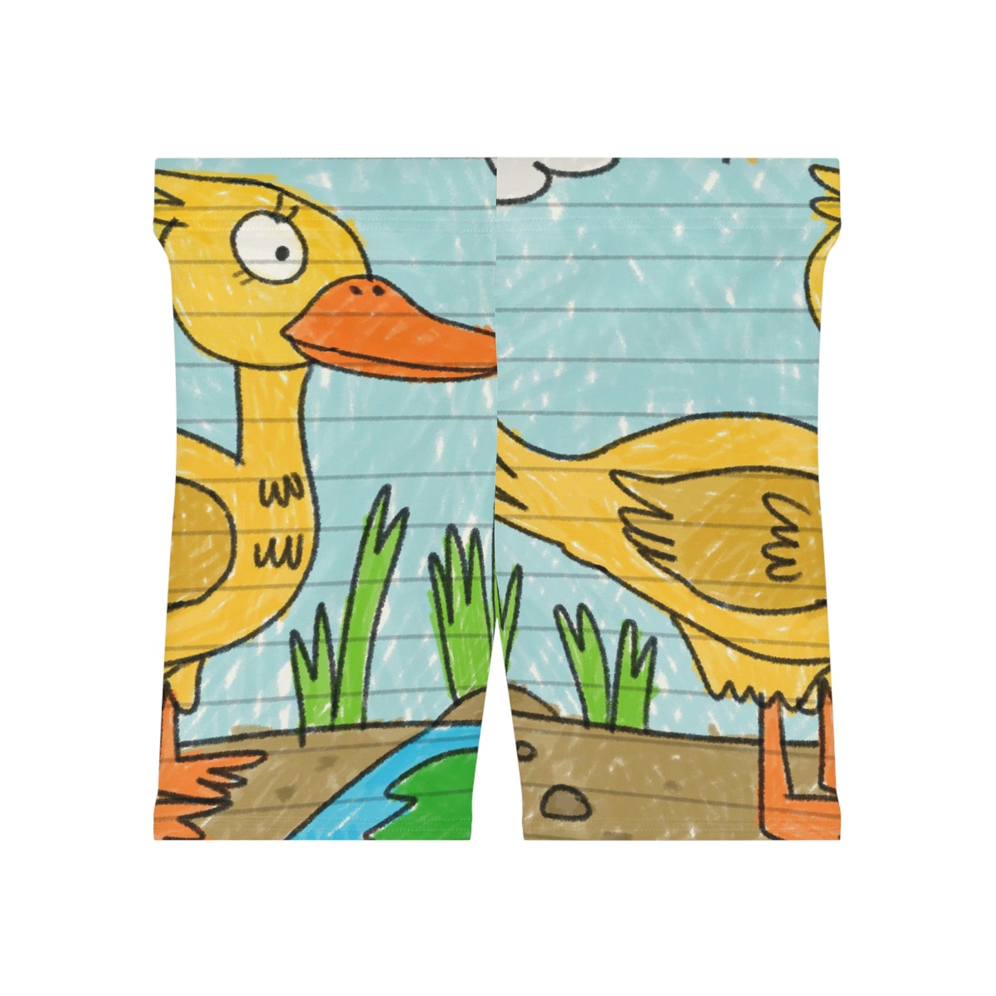 Shorts ciclistas de mujer Yellow Duck Bird Pond 